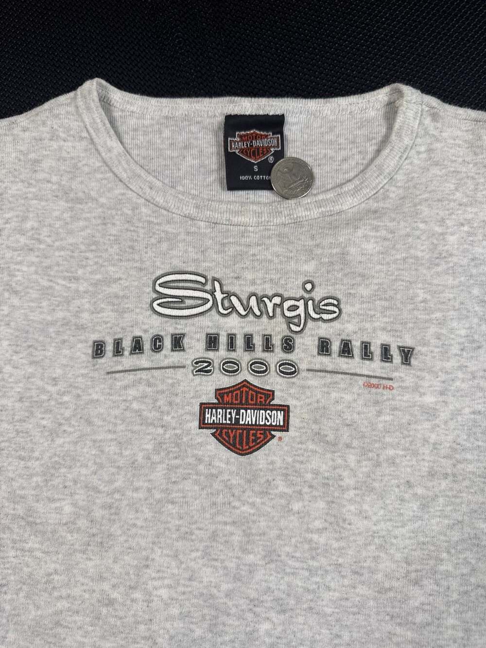Vintage 2000 Harley-Davidson Sturgis Black Hills Rally 60th Baby Tee Size S - Picture 2 of 12